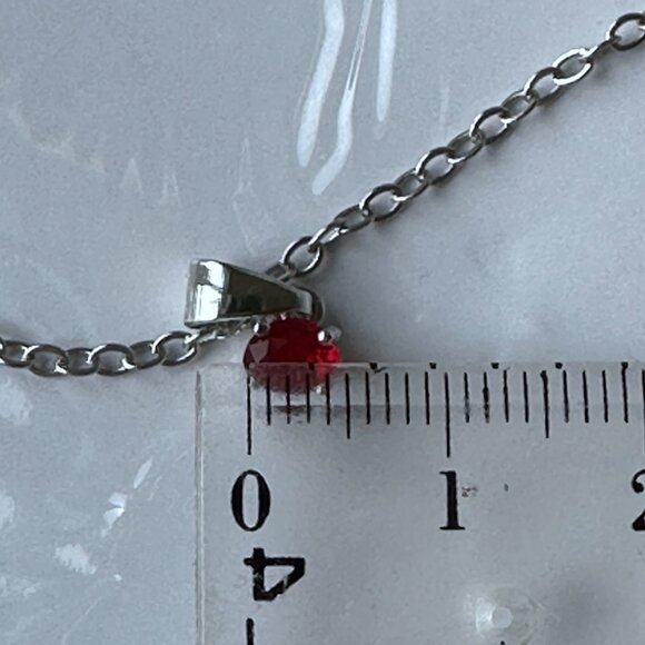 Effy Red Crystal Pendant Silver Tone Necklace - Picture 3 of 3